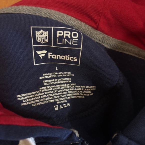 Pro Line / Fanatics * Full Zip Sweatshirt Hoodie * NE Patriots * Like NEW * L - Picture 10 of 10